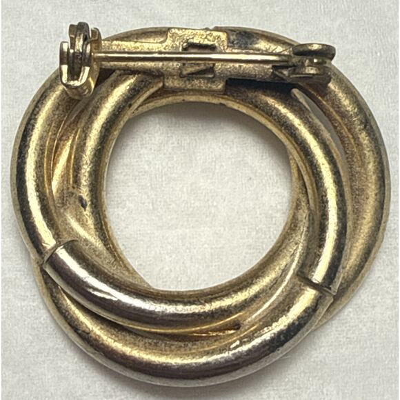 Vintage Gold Tone Layered Rings Brooch PB146 - Picture 2 of 2